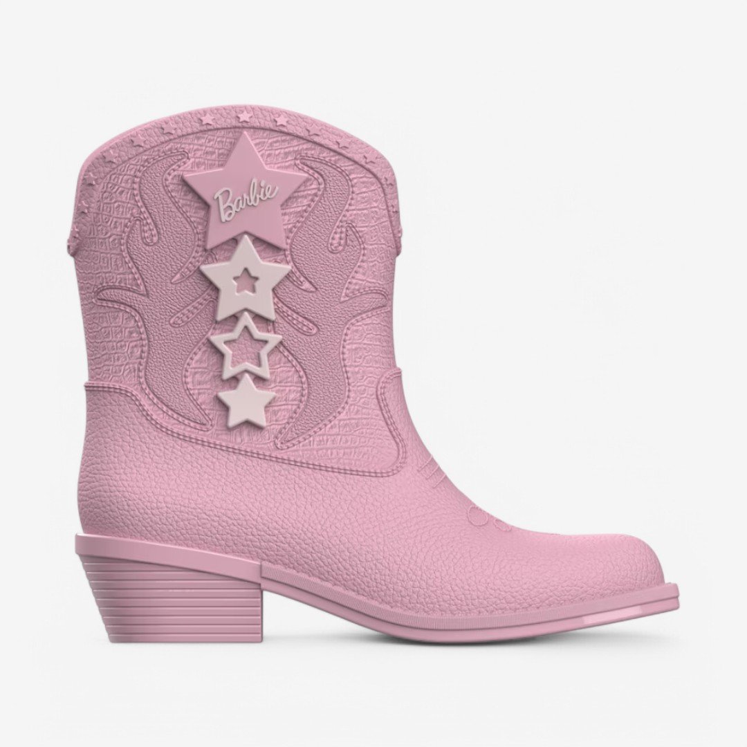 Bota Infantil Barbie Western Grendene Kids Rosa Claro/Bege 2
