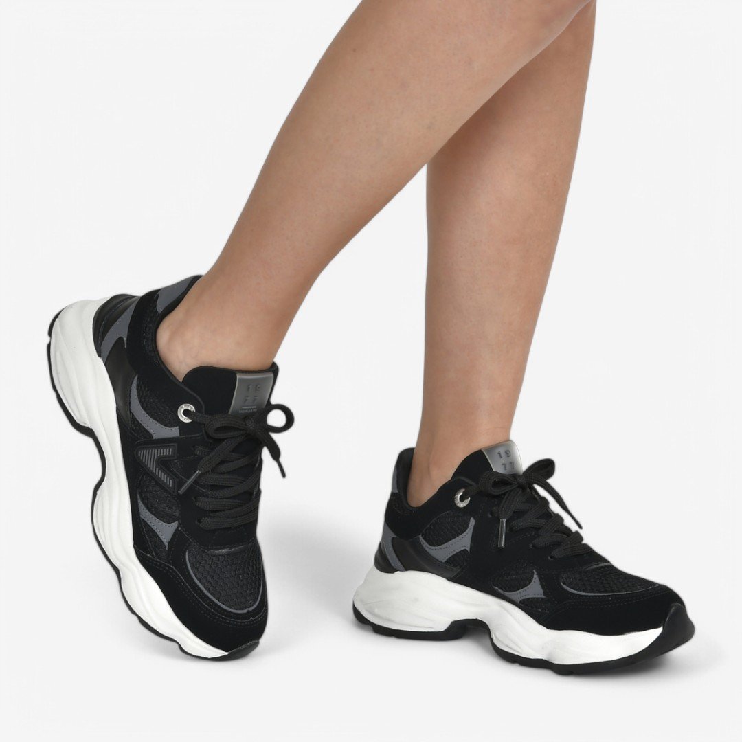 Tênis Via Marte Casual Feminino 158-016-11 Preto 2