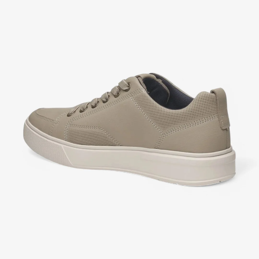 Tênis Casual Pegada Masculino em Couro Bege Bege 4