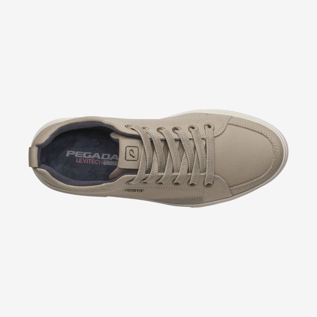 Tênis Casual Pegada Masculino em Couro Bege Bege 5