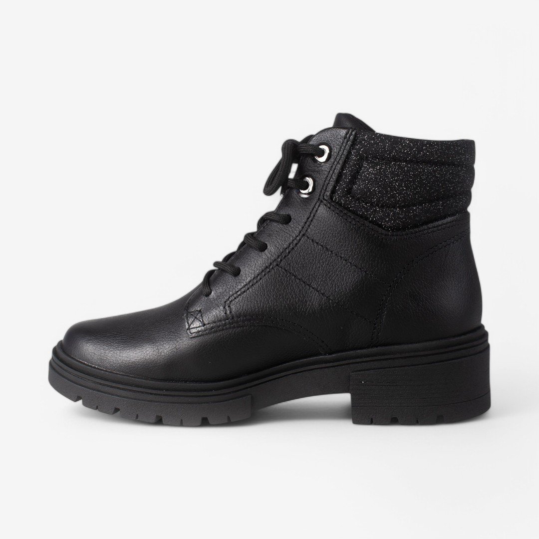 Bota Coturno Dakota Feminina em Couro Preto Preto 3