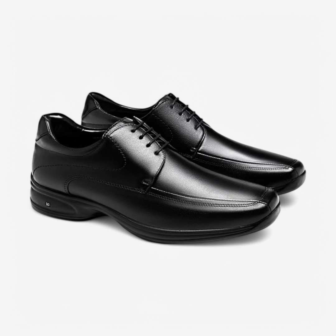 Sapato Social Couro Jota Pê 3D Vision Preto Preto 2