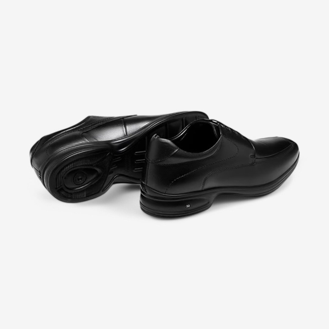 Sapato Social Couro Jota Pê 3D Vision Preto Preto 3