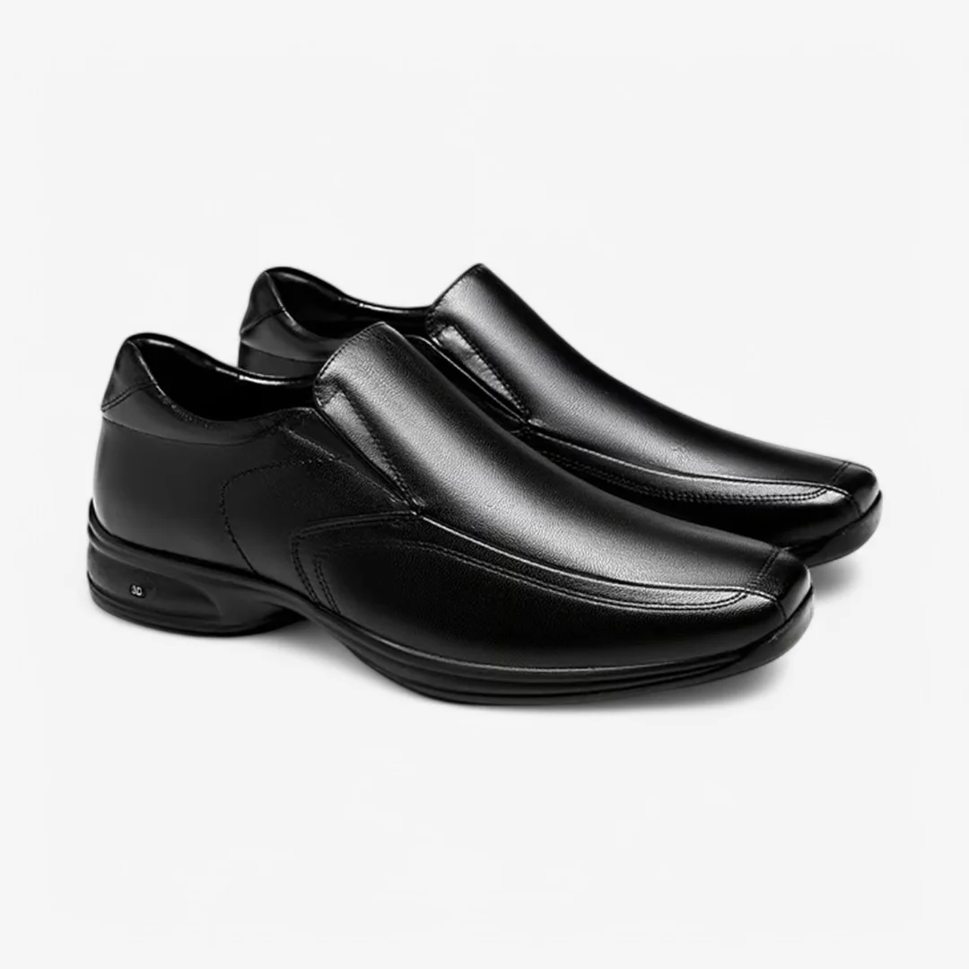 Sapato Social Couro Jota Pê 3D Vision Preto Preto 2