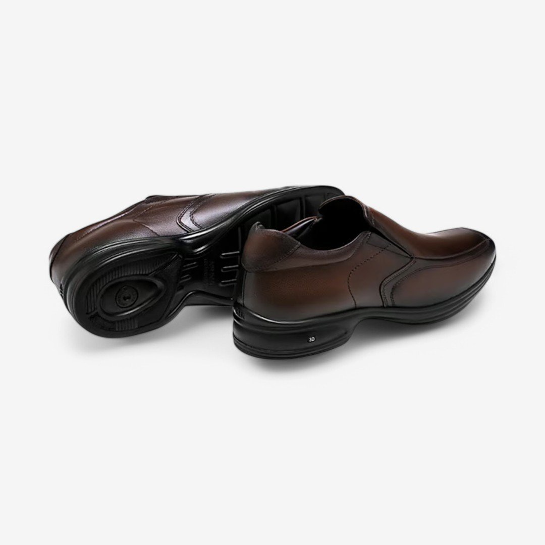 Sapato Social Couro Jota Pê 3D Vision Café Dark Brown 3