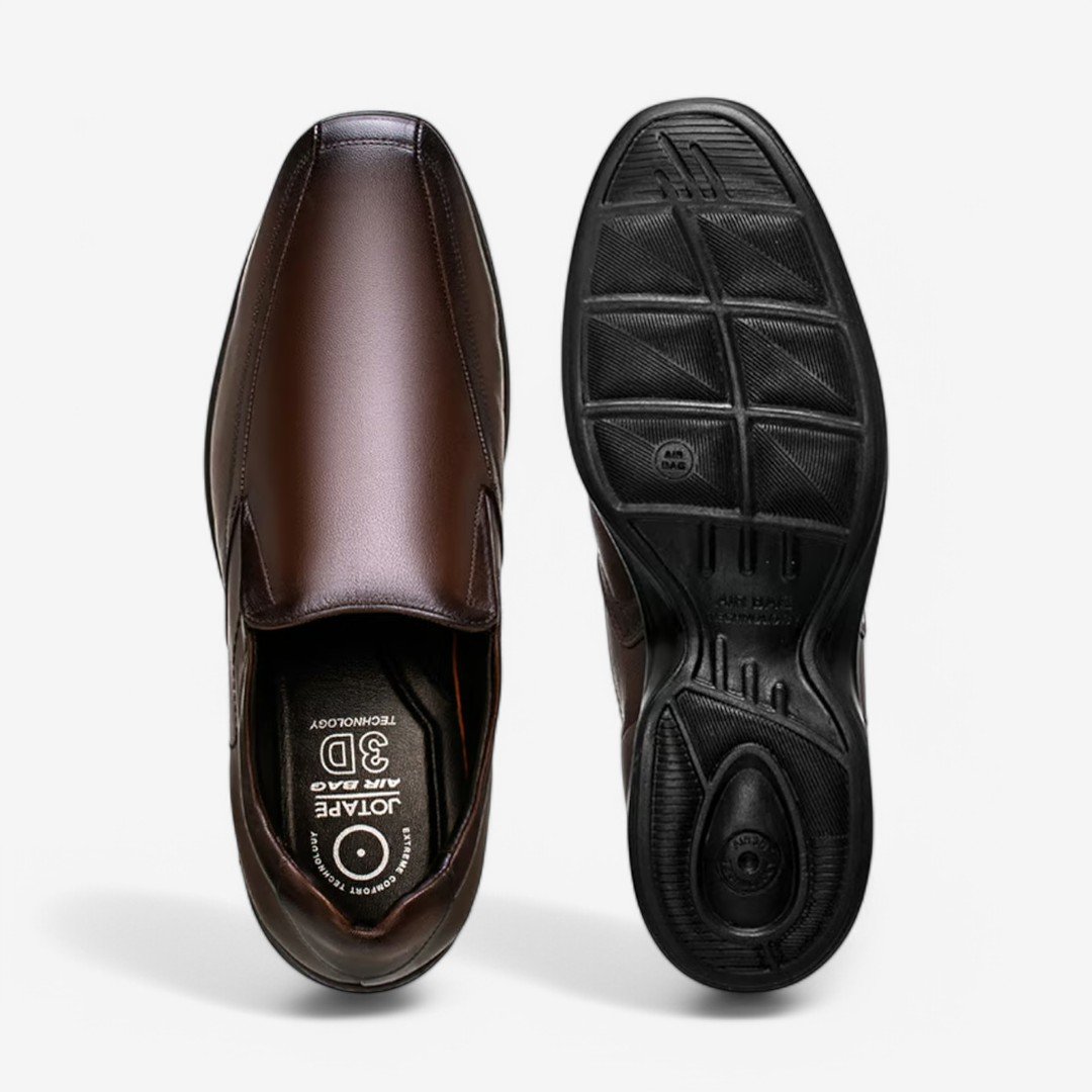 Sapato Social Couro Jota Pê 3D Vision Café Dark Brown 4
