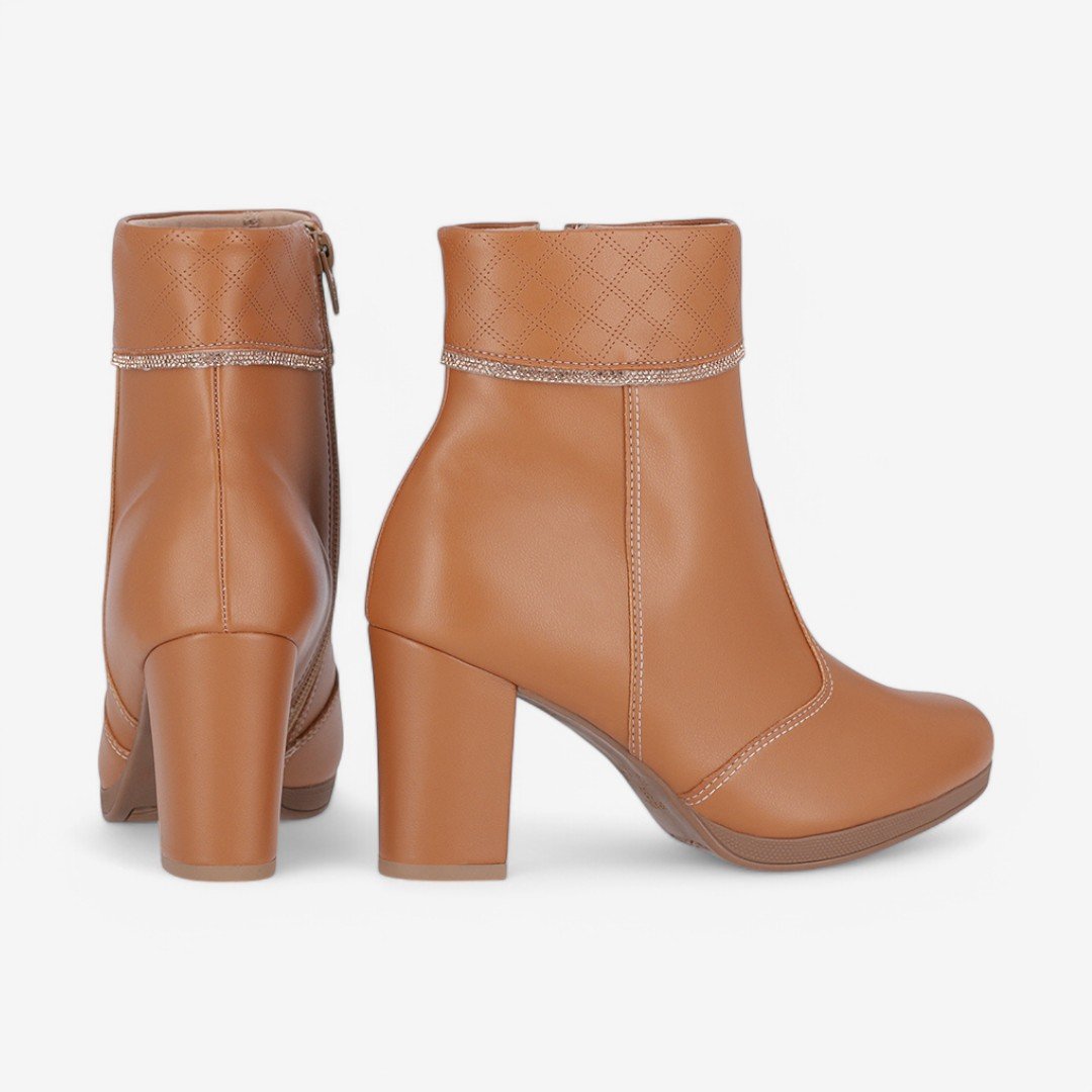 Bota Piccadilly Cano Curto Feminina Marrom Marrom 3