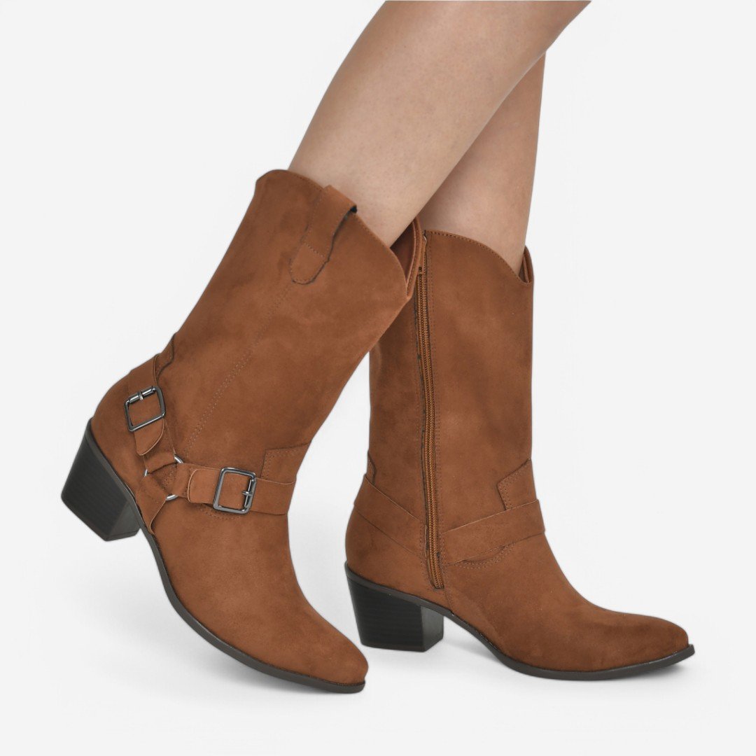 Bota Western Via Marte Feminina Caramelo Caramelo 2