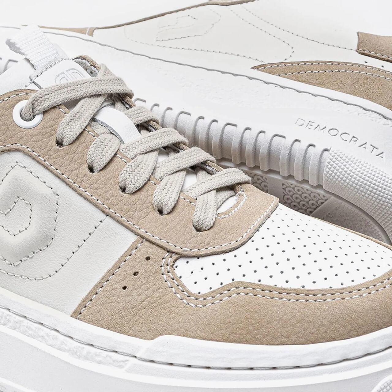 Tênis Democrata Feminino Block Branco/Bege Bege/Off White 4