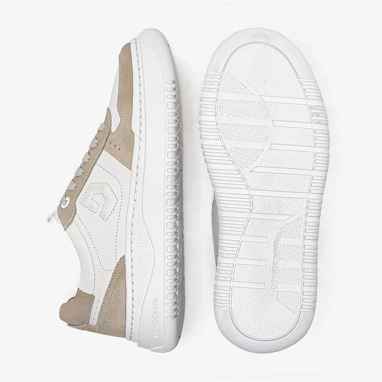 Tênis Democrata Feminino Block Branco/Bege Bege/Off White 5