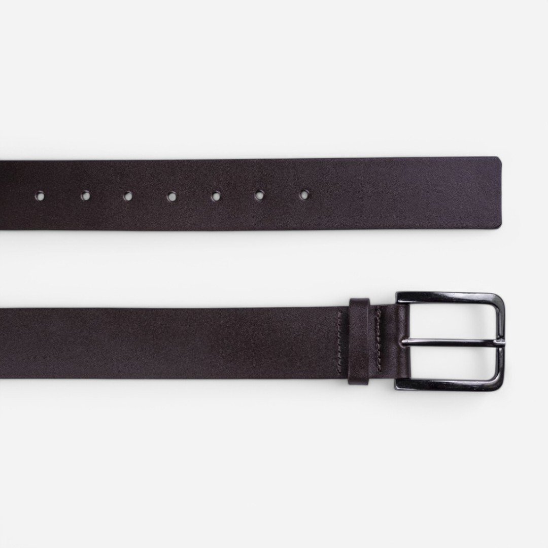 Cinto Masculino Em Couro Marrom Marrom 2