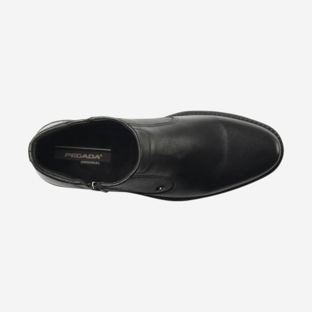 Bota Pegada Social Masculina Em Couro Preto Preto 4