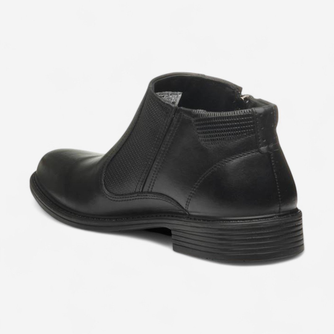 Bota Pegada Social Masculina Em Couro Preto Preto 5