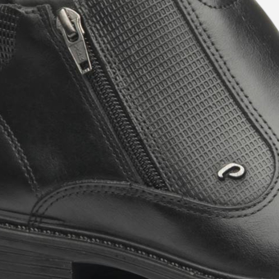 Bota Pegada Social Masculina Em Couro Preto Preto 6