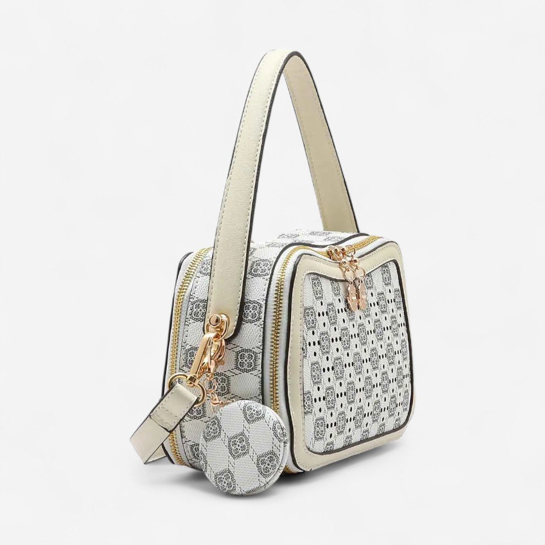 Bolsa Feminina Chenson Original New Cristal Mão Marrom Off White 2
