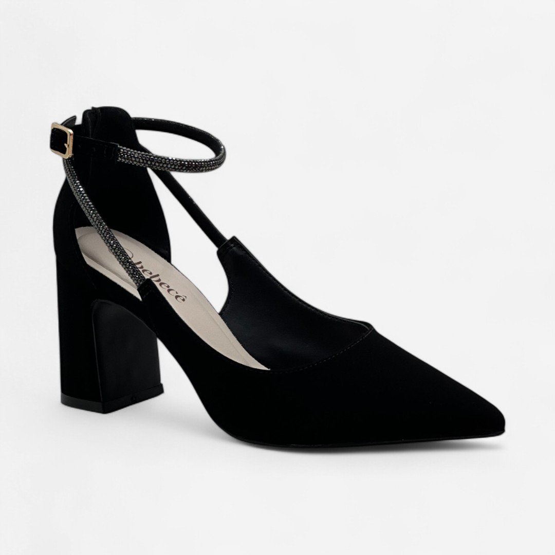 Sapato Scarpin Bebecê Nobuck Preto Preto 3
