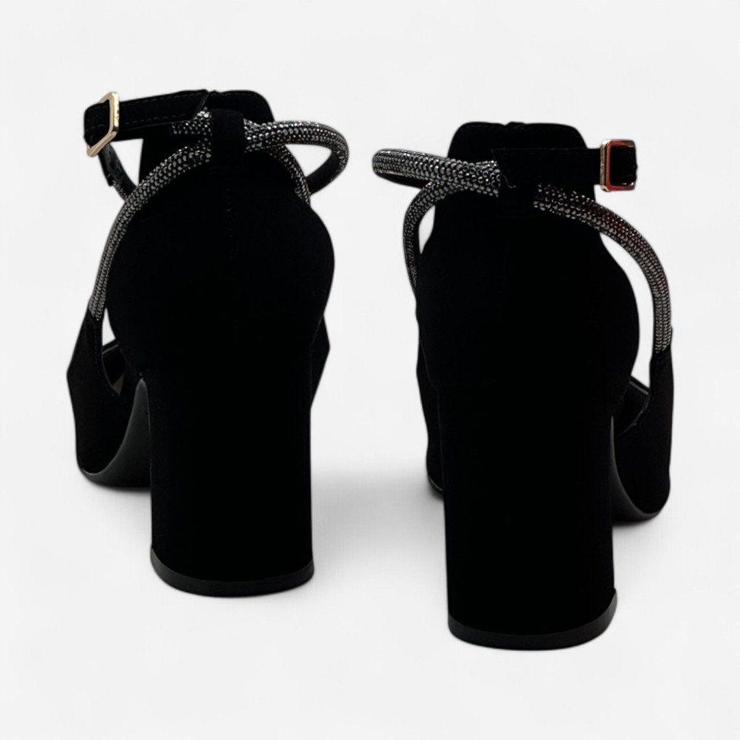 Sapato Scarpin Bebecê Nobuck Preto Preto 4