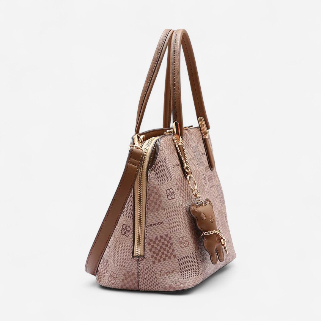 Bolsa Feminina Chenson Original Elemento Gráfico Mão Natural Bege 3