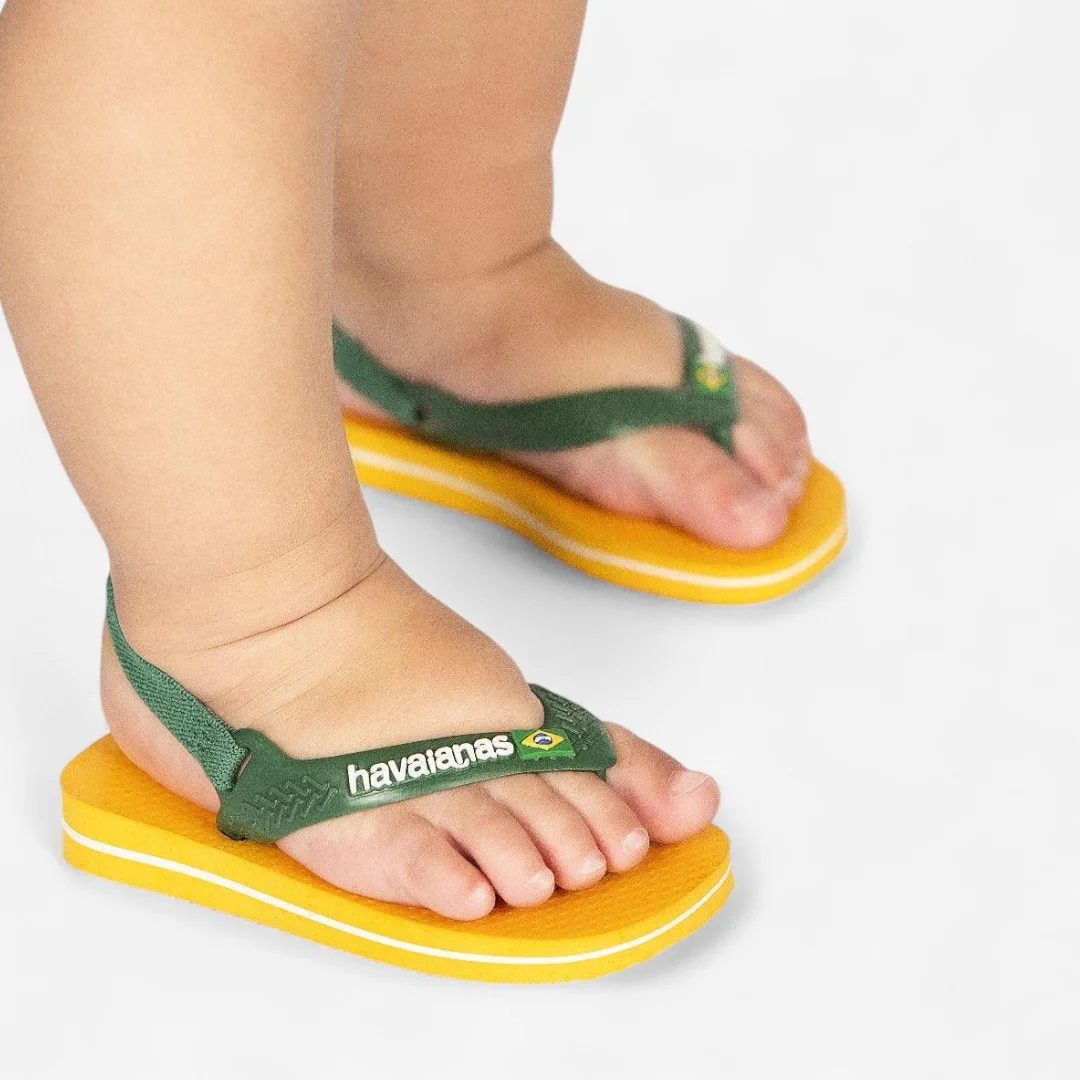 Chinelo Havaianas Baby Brasil Logo Amarelo Amarelo 2
