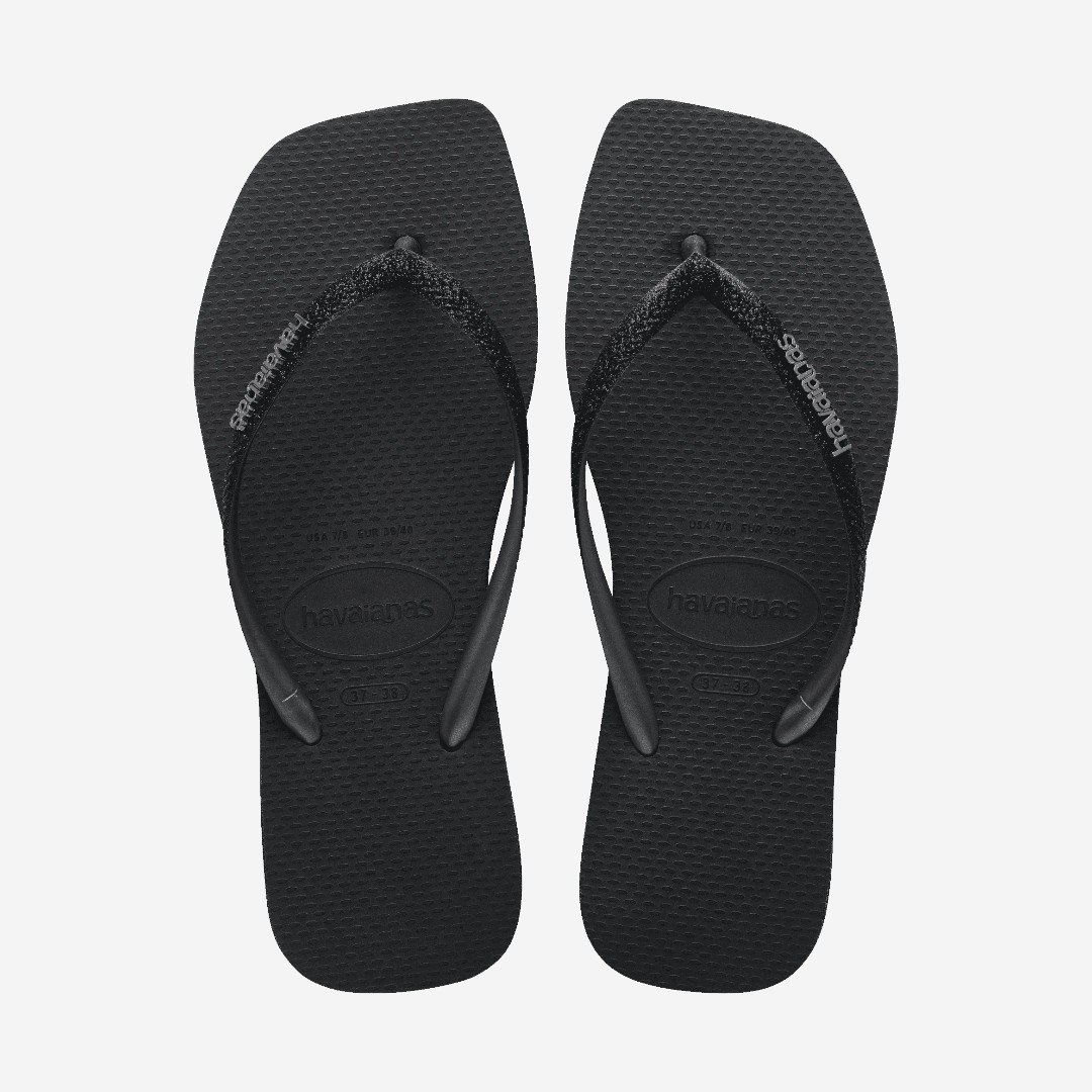 Chinelo Havaianas Slim Square Sparkle Preto Novo Grafite 1