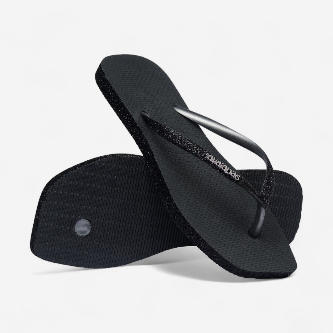 Chinelo Havaianas Slim Square Sparkle Preto Novo Grafite 5