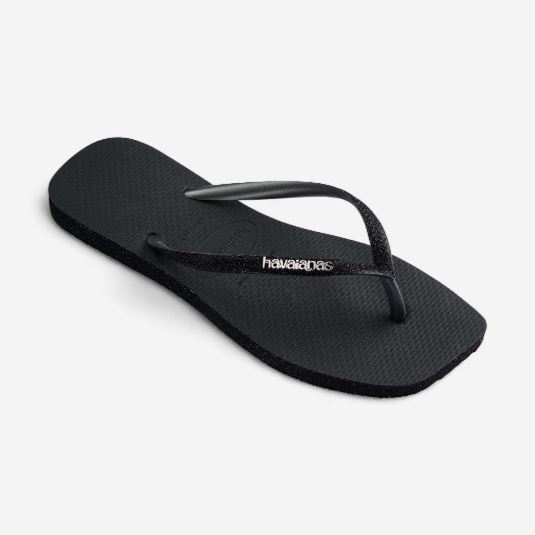 Chinelo Havaianas Slim Square Sparkle Preto Novo Grafite 7