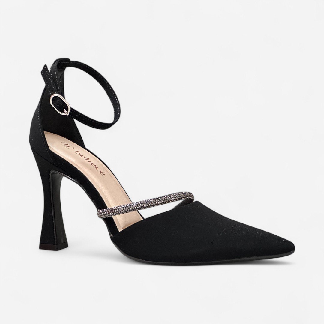 Sapato Scarpin Bebecê Nobuck Preto Preto 3