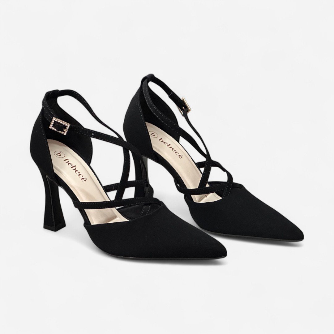 Sapato Scarpin Bebecê Nobuck Preto Preto 2