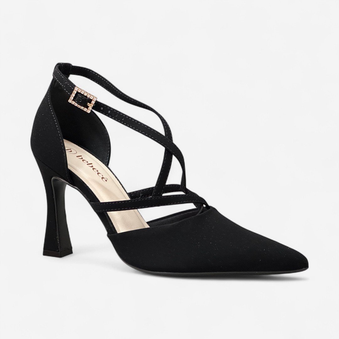 Sapato Scarpin Bebecê Nobuck Preto Preto 3