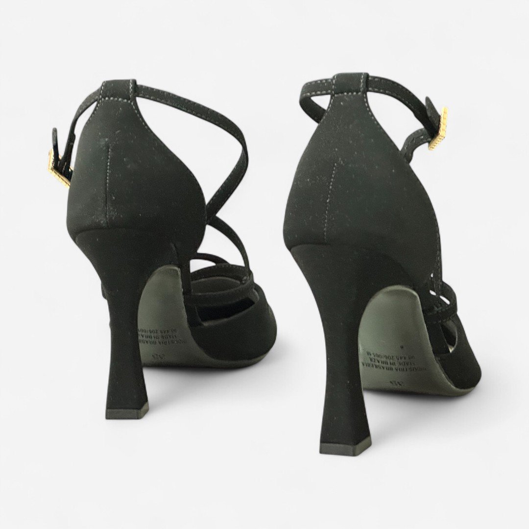 Sapato Scarpin Bebecê Nobuck Preto Preto 5