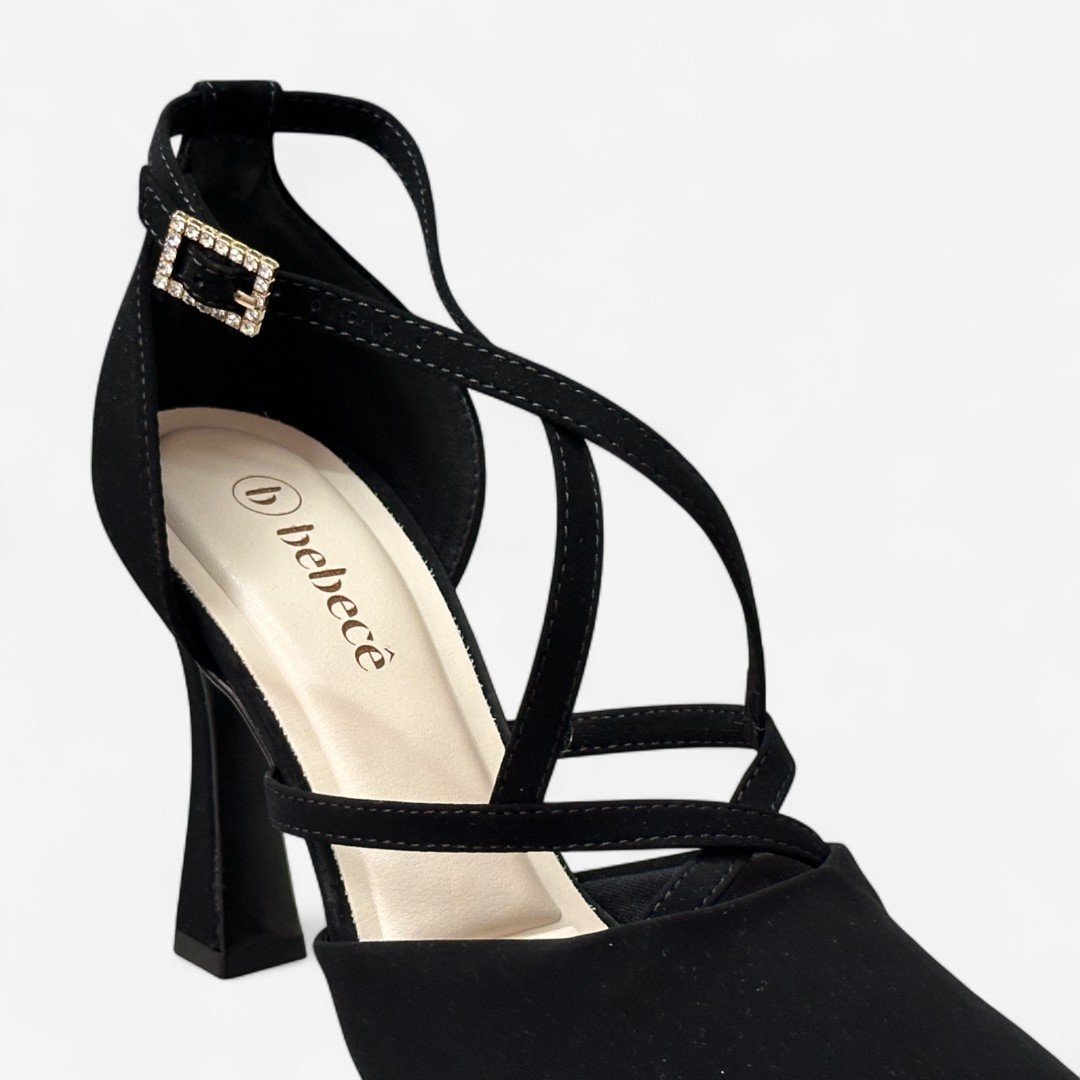 Sapato Scarpin Bebecê Nobuck Preto Preto 6