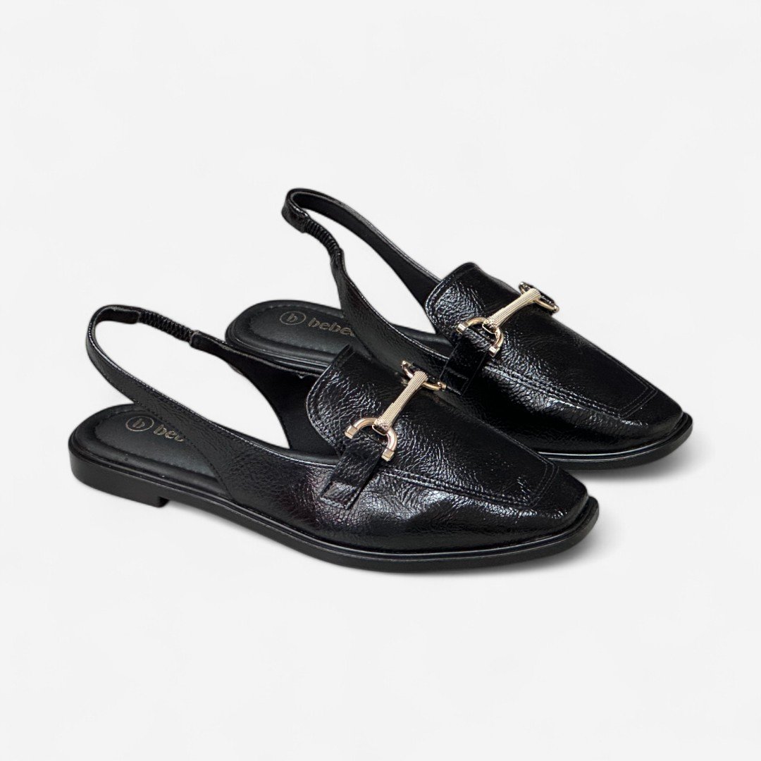 Mule Bebecê Feminino Verniz Preto Preto 4