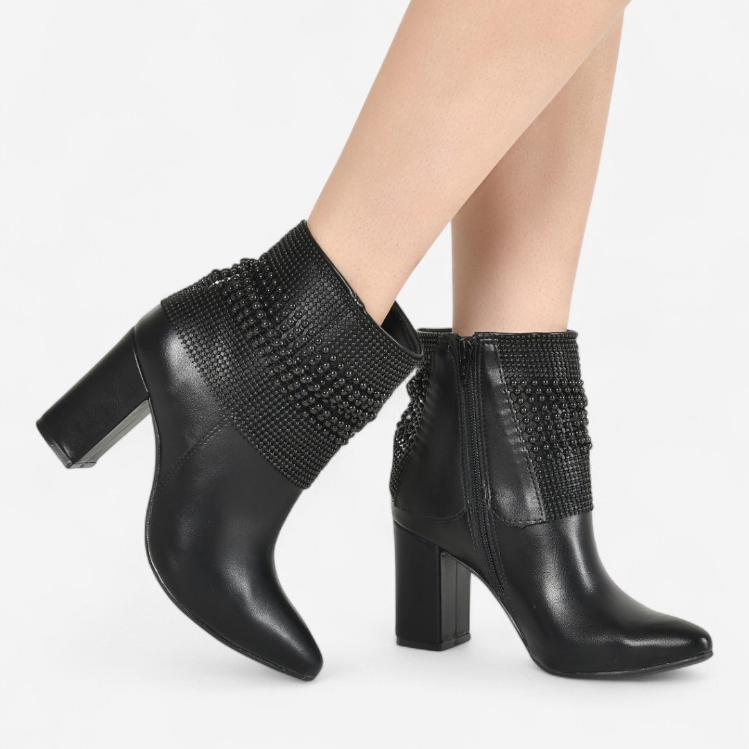 Bota Via Marte Cano Curto Feminina Preta Preto 2