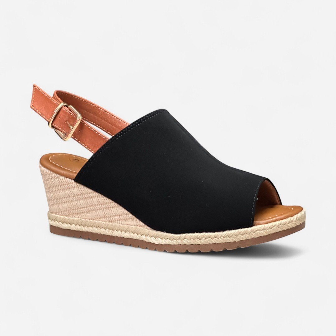 Sandália Bebecê Anabela Preto Preto 2