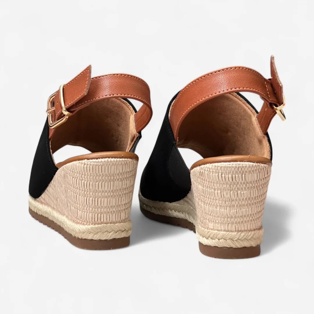 Sandália Bebecê Anabela Preto Preto 5