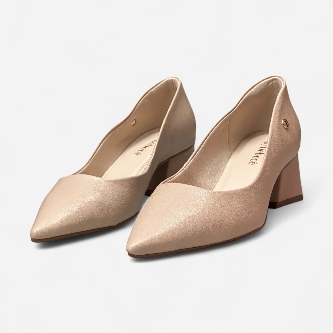 Sapato Scarpin Bebecê Salto Médio Nude Nude 4
