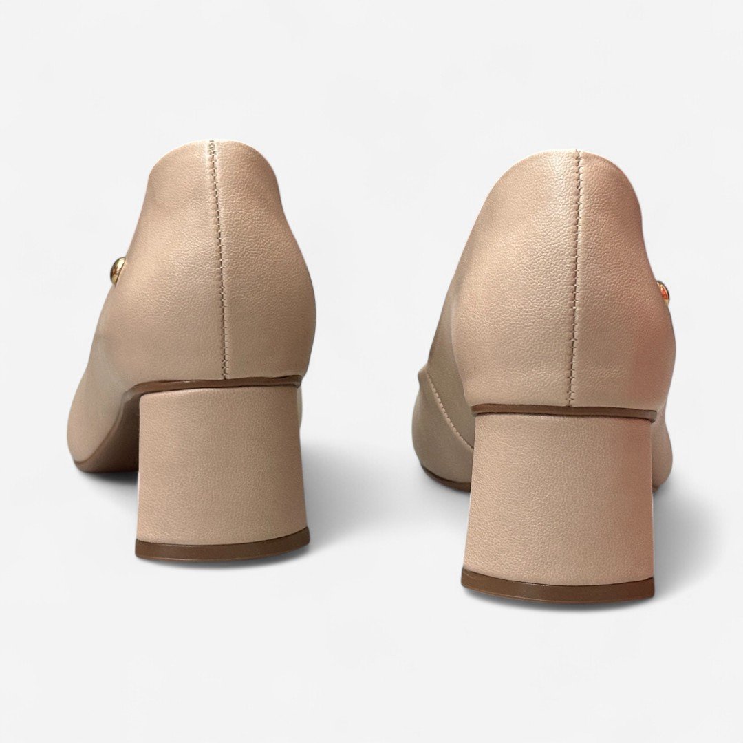 Sapato Scarpin Bebecê Salto Médio Nude Nude 5