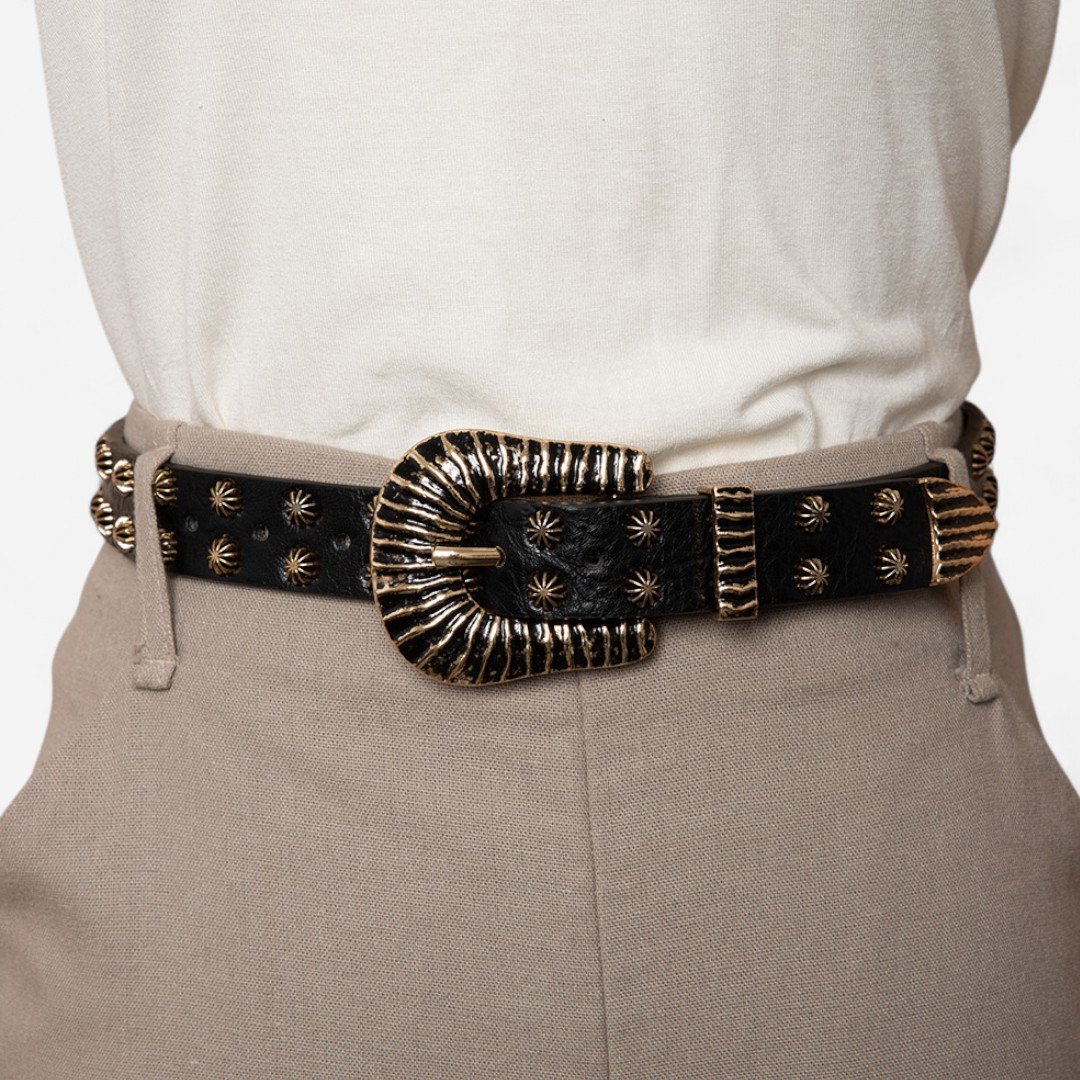 Cinto Western Tachinhas Preto Preto 2