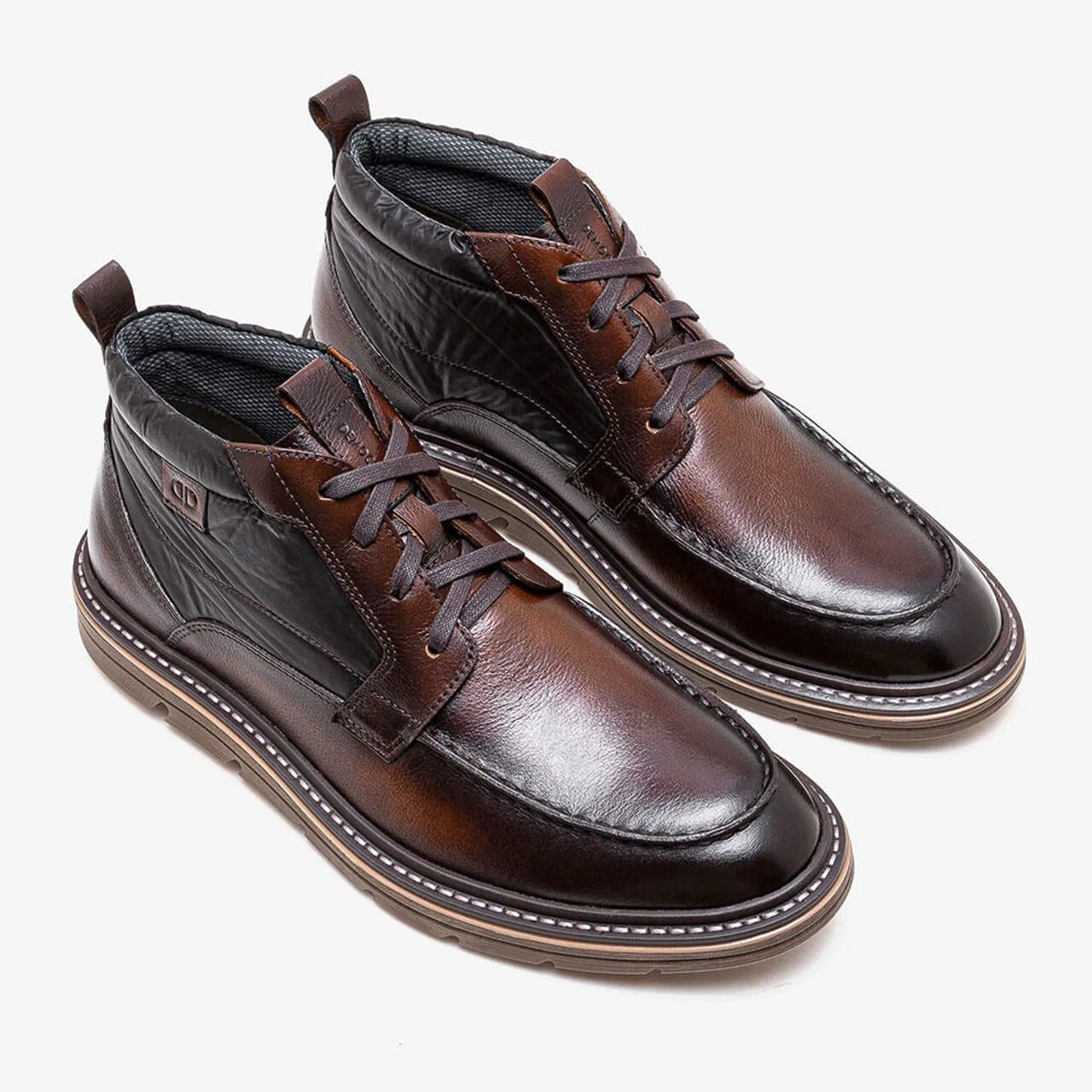 Bota Democrata Jeff Couro Marrom Mogno/Preto 2