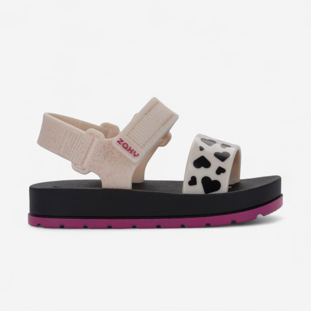 Sandália De Bebê Moderninha Print Zaxynina Corações