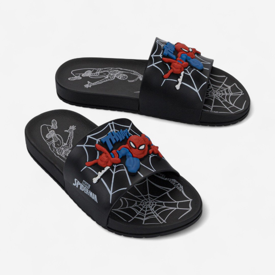 Chinelo Slide Infantil Homem Aranha View Ii Grendene Kids Preto