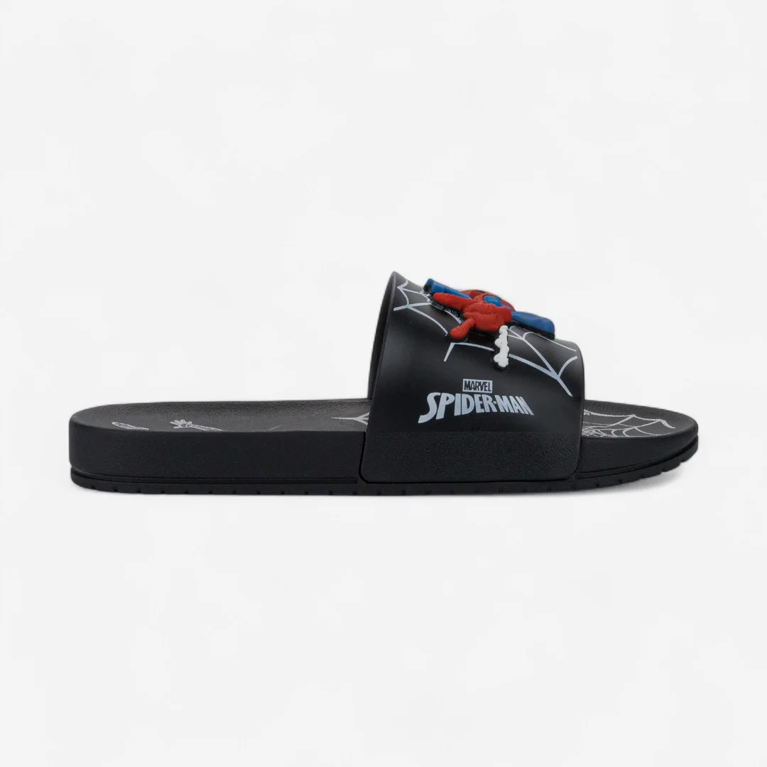 Chinelo Slide Infantil Homem Aranha View Ii Grendene Kids Preto Preto/Cinza 4