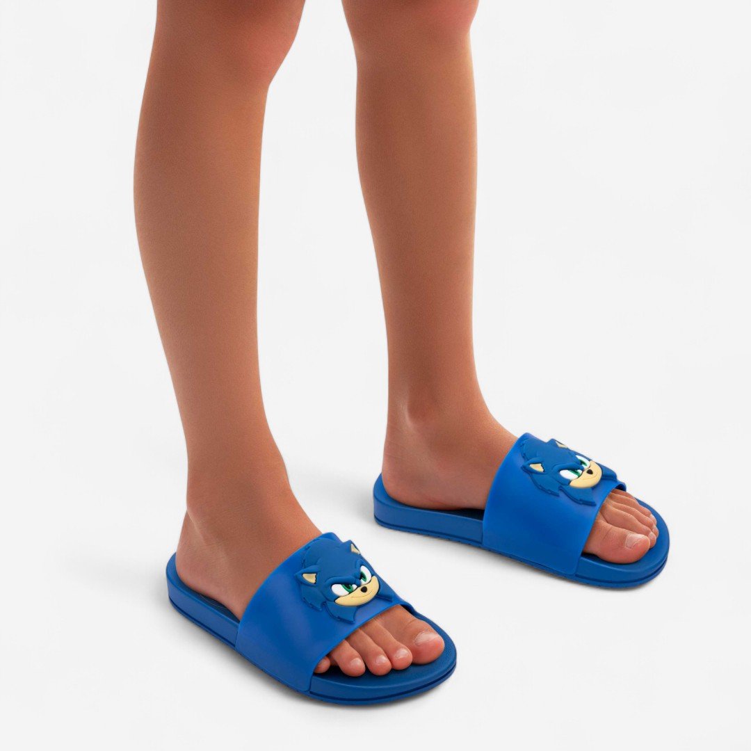 Chinelo Slide Infantil Sonic View Grendene Kids Azul Azul 3