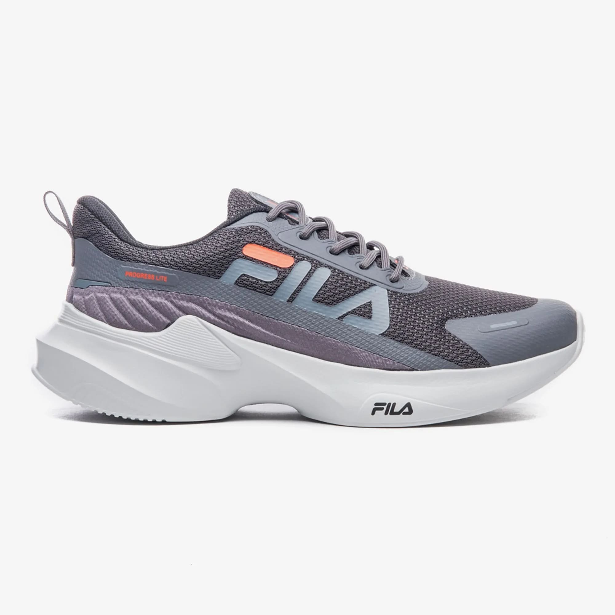 Tênis Fila Progress Lite Masculino Cinza Grafite/Laranja 1
