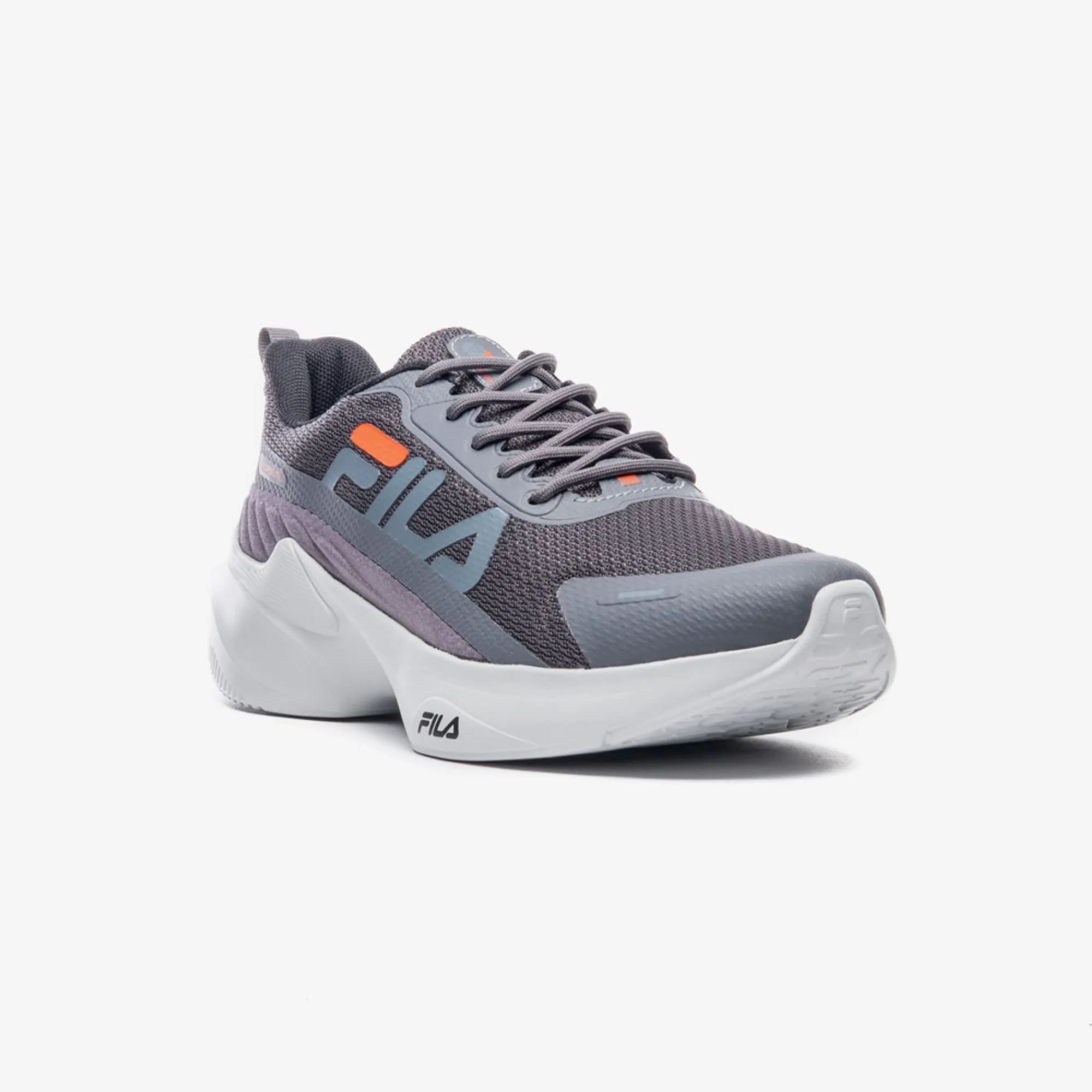 Tênis Fila Progress Lite Masculino Cinza Grafite/Laranja 2