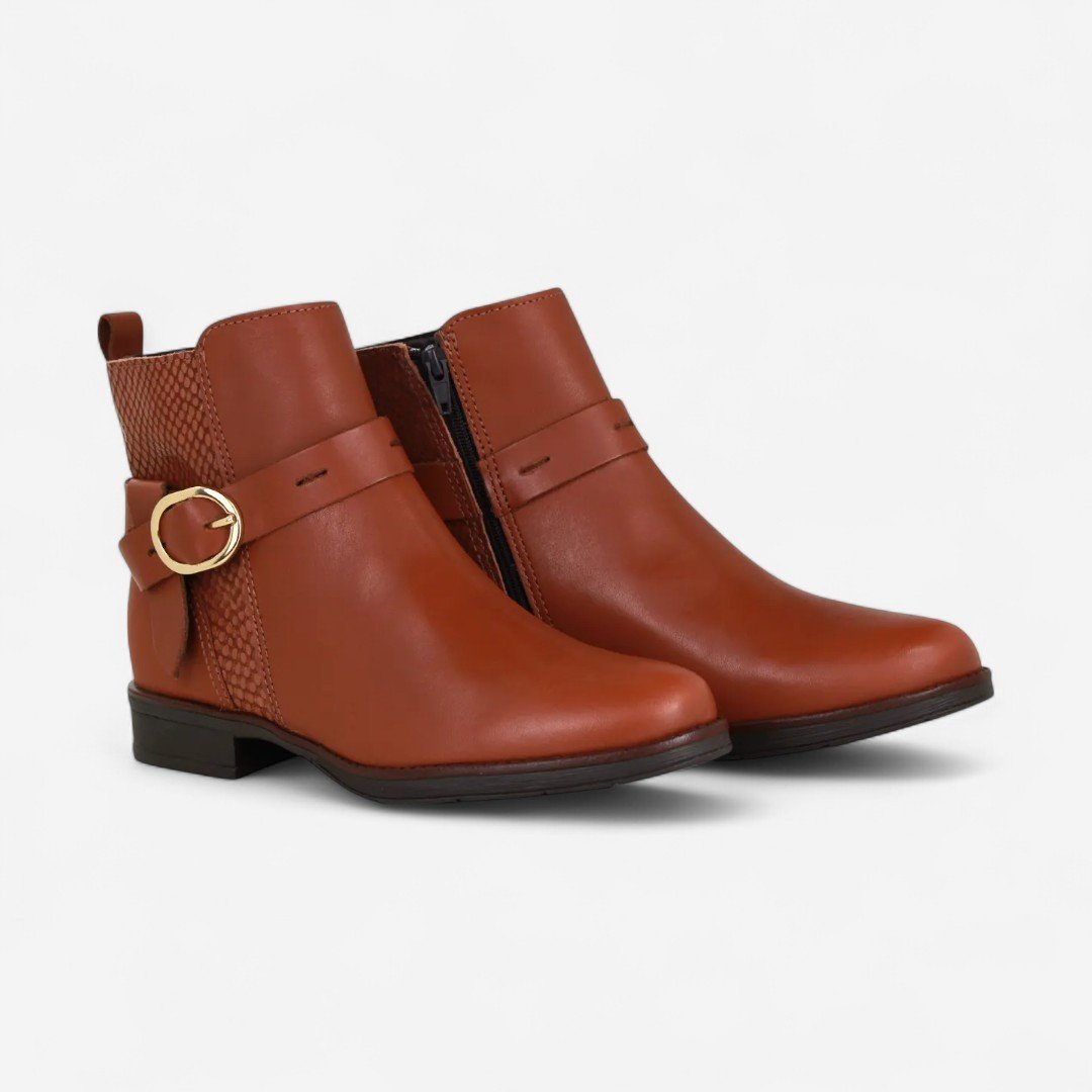 Bota Bottero Cano Baixo Couro Caramelo Conhaque 2