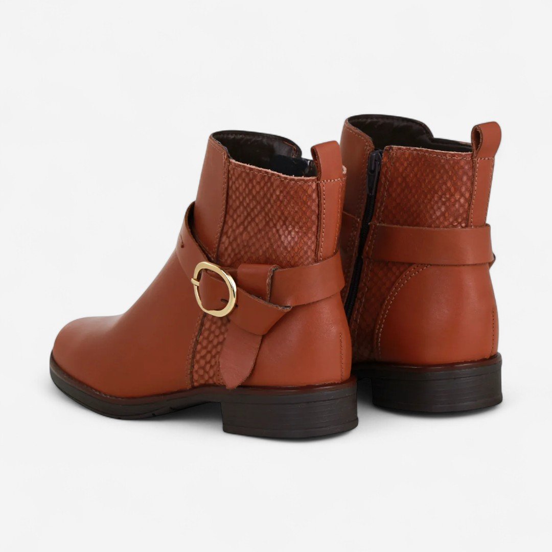 Bota Bottero Cano Baixo Couro Caramelo Conhaque 3