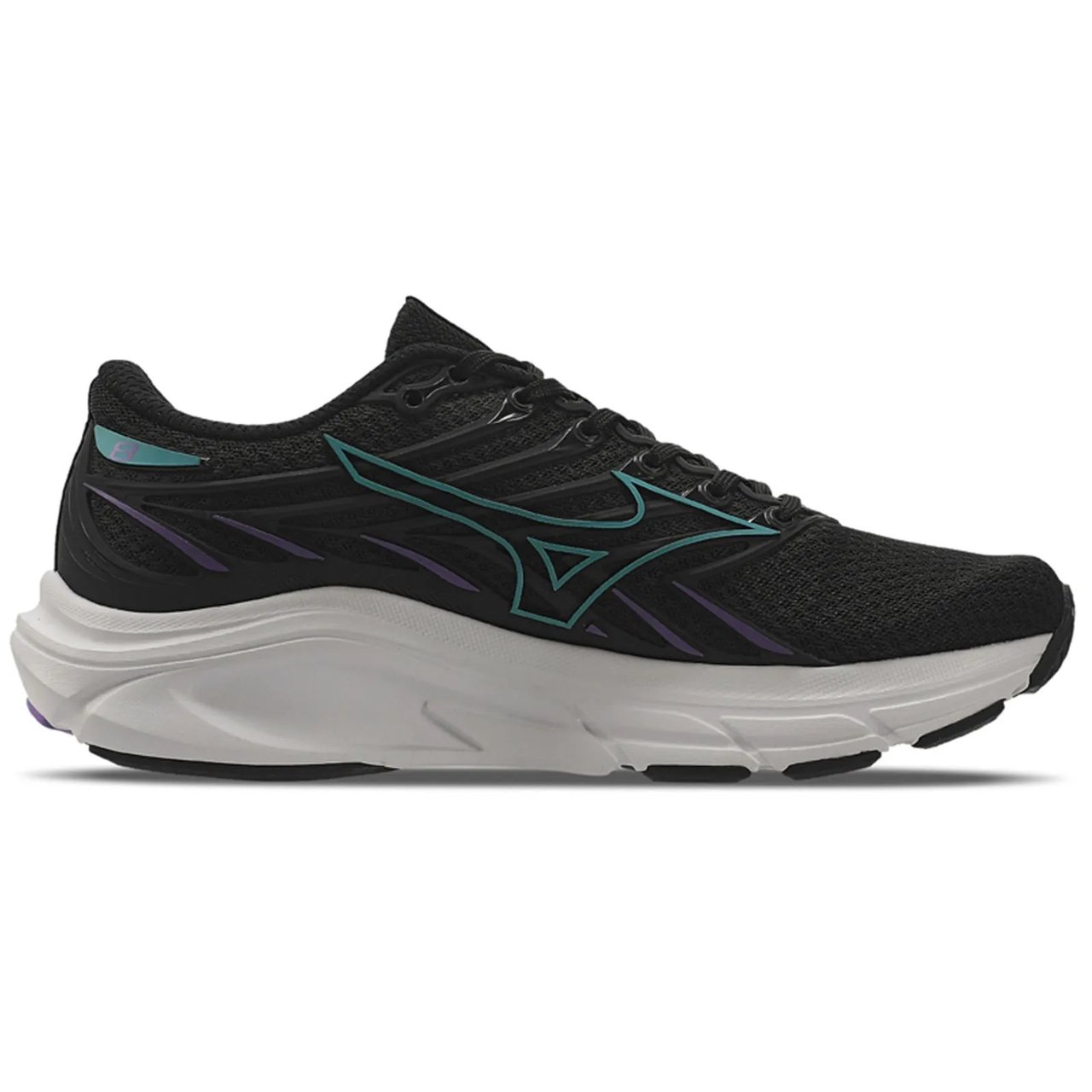 Tênis De Corrida Feminino Mizuno Jet 8 Preto Preto/Turquesa 2