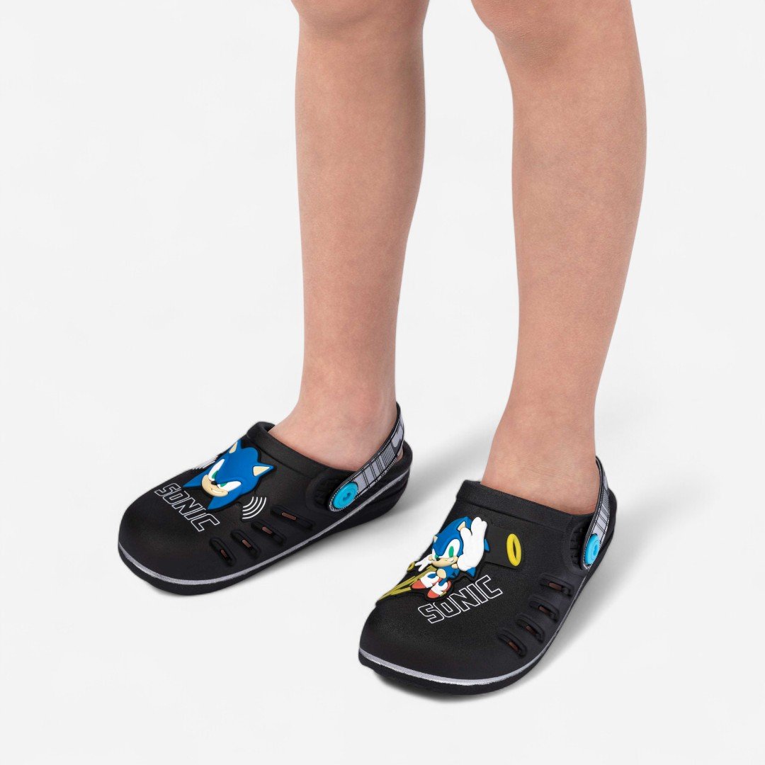 Babuche Infantil Sonic Speed Grendene Kids Preto Preto 2