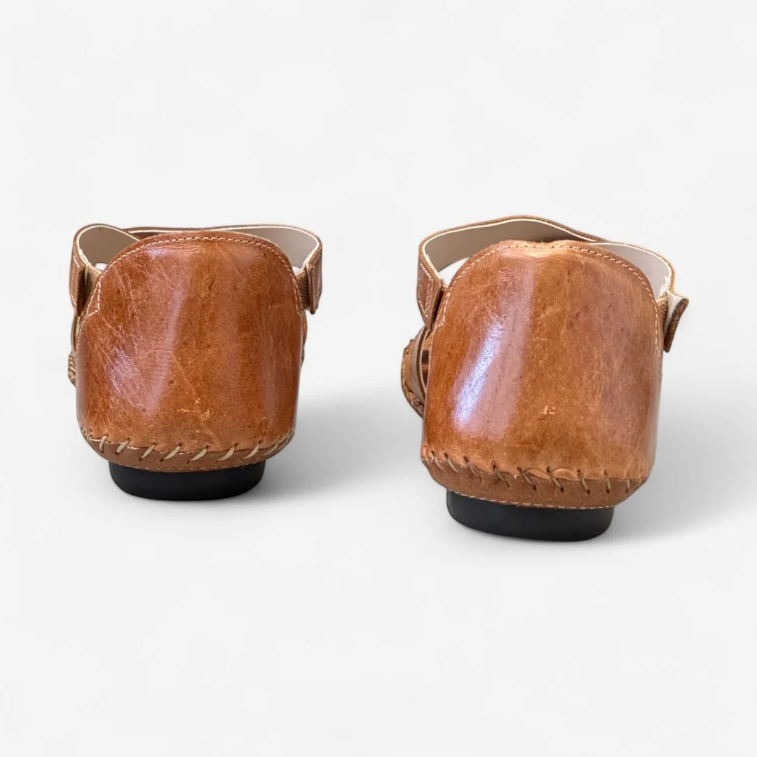 Sandália Andacco Rasteira Couro Caramelo Caramelo/Mango 5